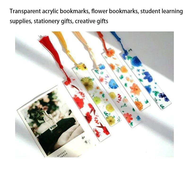 Σειρά λουλουδιών W047 Ακρυλικά σημάδια βιβλίου Λουλούδια Χάρακας Λωρίδα ανάγνωσης Βιβλίου Σήμανση δημιουργικού γραφείου λωρίδες σήμανσης Ευρετήριο Ετικέτα σελιδοδείκτης