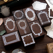 MOHAMM 1vnt medinis antspaudo veidrodinis rėmelis, skirtas „Scrapbooking“, „pasidaryk pats“ koliažo medžiagai dekoruoti