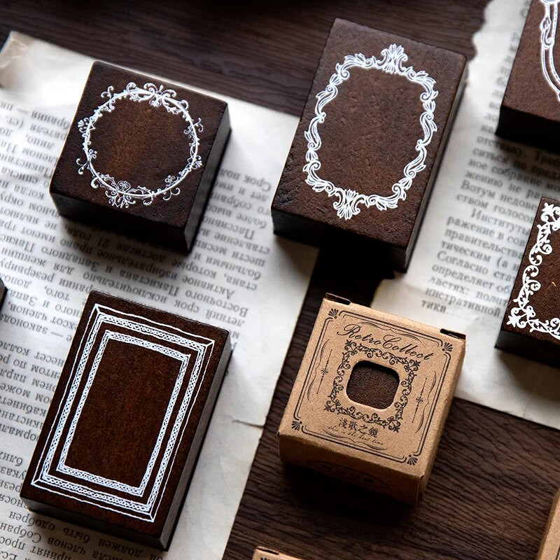 MOHAMM 1vnt medinis antspaudo veidrodinis rėmelis, skirtas „Scrapbooking“, „pasidaryk pats“ koliažo medžiagai dekoruoti