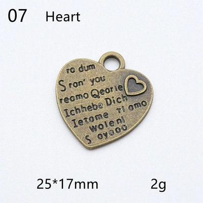 Nr.1-19 Vintage metallist ripats pronksist isetegemise võlu Star Sildid Astro Citation Järjehoidjad Ripats Päevik Kaunistus Kaelakee ornament