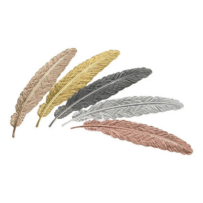Creative Retro Metal Feather Bookmark Beautiful Cool Book Page Mark Children Student Gift Stationery School Office Supplies 1Pc