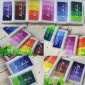 Gradiento spalvos rašalo padėklas Mielas mados aliejaus pagrindas, skirtas „pasidaryk pats“ rankdarbiams, guminis antspaudas, skirtas rašalo padėkliams, audinys, medinis popierius, vestuvių dovana pirštų atspaudas