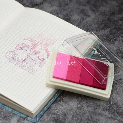 Gradiento spalvos rašalo padėklas Mielas mados aliejaus pagrindas, skirtas „pasidaryk pats“ rankdarbiams, guminis antspaudas, skirtas rašalo padėkliams, audinys, medinis popierius, vestuvių dovana pirštų atspaudas