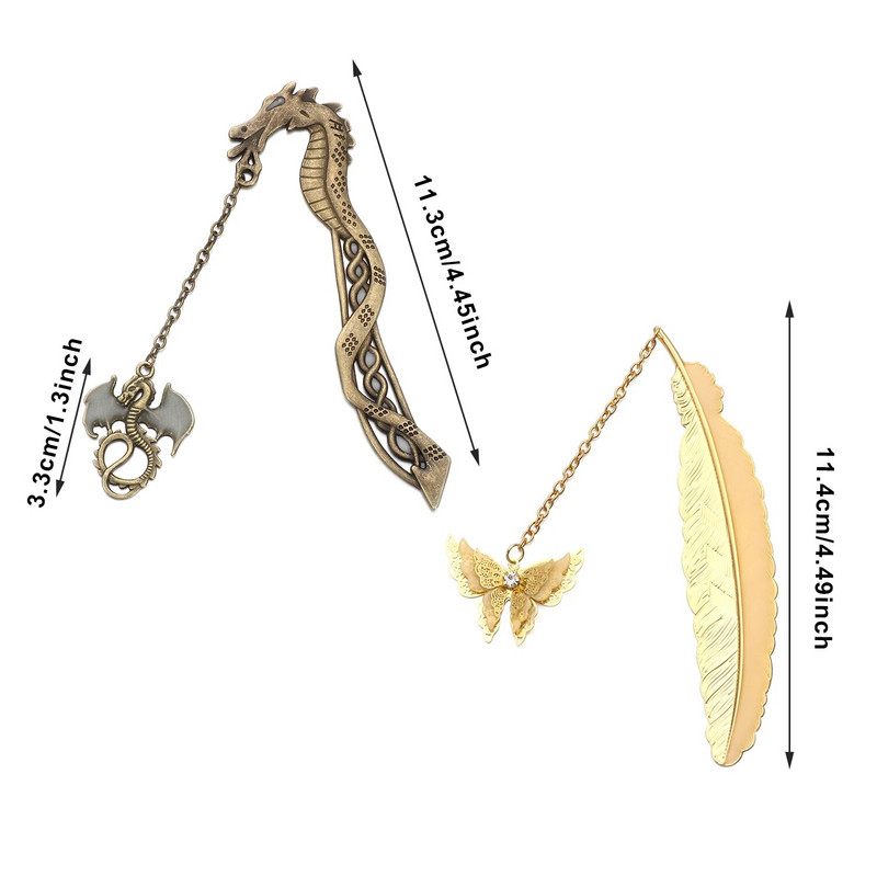 Armsad helendavad retro metallist sulgedega järjehoidjad Öökull Dragonflies Liblikad Raamatumärgid õpetajatele Kingitusraamatu kirjatarvete tarvikud