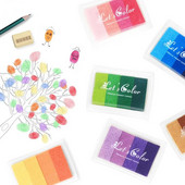 Gradiento spalvingos rankdarbių rašalo pagalvėlės Rankų darbo aliejaus pagrindu pagamintos rašalo pagalvėlės Audinys Popierius Piešimas pirštais Rankinis paskyros iškarpų knygų priedai