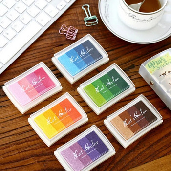 1 τεμ. Χρώματα με διαβάθμιση Inkpad Clear Stamps DIY Craft Ink Pad Rubber Stamps Inkpad Ink Stamp Pad Colorful Cartoon Craft Inkpad