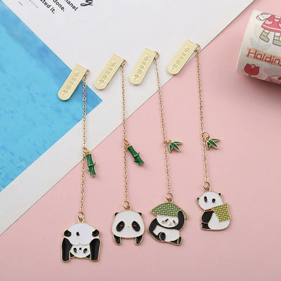 1pcs Cute Panda Pendant Metal Bookmark for Pages Books Readers Stationery Supplies