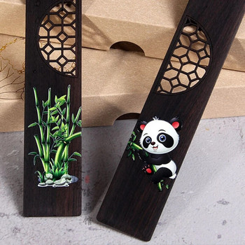 Κινέζικο στυλ Ξύλινος σελιδοδείκτης Kawaii Έγχρωμο σχέδιο Panda Ρετρό σκάλισμα Σελιδοποίηση Mark Tassel Κρεμαστό Βιβλίο Ανάγνωση Χαρτικά