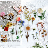 40 τμχ/σακούλα Vintage φύλλα Ginkgo λουλούδια PET αυτοκόλλητο πακέτο αυτοκόλλητων ετικεττών DIY διακοσμητικό ημερολογίου άλμπουμ scrapbooking