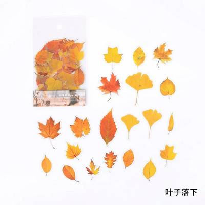 40 τμχ/σακούλα Vintage φύλλα Ginkgo λουλούδια PET αυτοκόλλητο πακέτο αυτοκόλλητων ετικεττών DIY διακοσμητικό ημερολογίου άλμπουμ scrapbooking