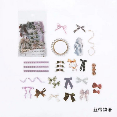 40 τμχ/σακούλα Vintage φύλλα Ginkgo λουλούδια PET αυτοκόλλητο πακέτο αυτοκόλλητων ετικεττών DIY διακοσμητικό ημερολογίου άλμπουμ scrapbooking