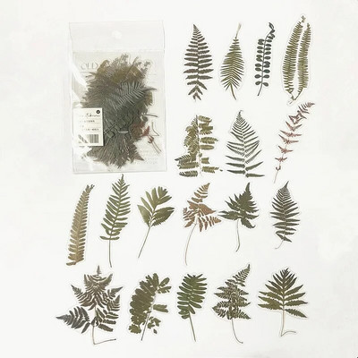 40 τμχ/σακούλα Vintage φύλλα Ginkgo λουλούδια PET αυτοκόλλητο πακέτο αυτοκόλλητων ετικεττών DIY διακοσμητικό ημερολογίου άλμπουμ scrapbooking