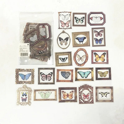 40 τμχ/σακούλα Vintage φύλλα Ginkgo λουλούδια PET αυτοκόλλητο πακέτο αυτοκόλλητων ετικεττών DIY διακοσμητικό ημερολογίου άλμπουμ scrapbooking