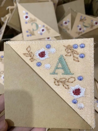 Προσωποποιημένοι σελιδοδείκτες με κεντήματα Four Seasons Cute Felt Felt Κεντημένο στο χέρι γωνιακό σελιδοδείκτη σελιδοδείκτης επιστολής επιστολής σελιδοδείκτης 2022