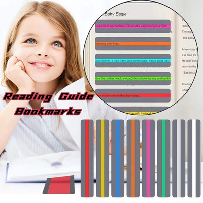 Colorful Transparent PET Bookmarks Simple Read Guided Strips Children Reading Aid Tools Student Stationery School Supplies
