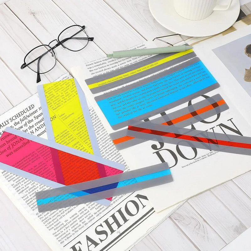 Värvilised läbipaistvad PET-järjehoidjad Lihtsalt loetavad juhistega ribad Lastele lugemise abivahendid Õpilaskirjatarbed Koolitarbed