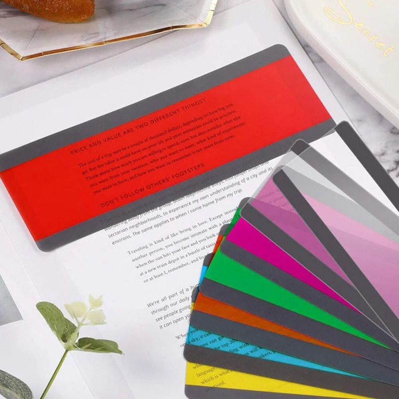 Värvilised läbipaistvad PET-järjehoidjad Lihtsalt loetavad juhistega ribad Lastele lugemise abivahendid Õpilaskirjatarbed Koolitarbed