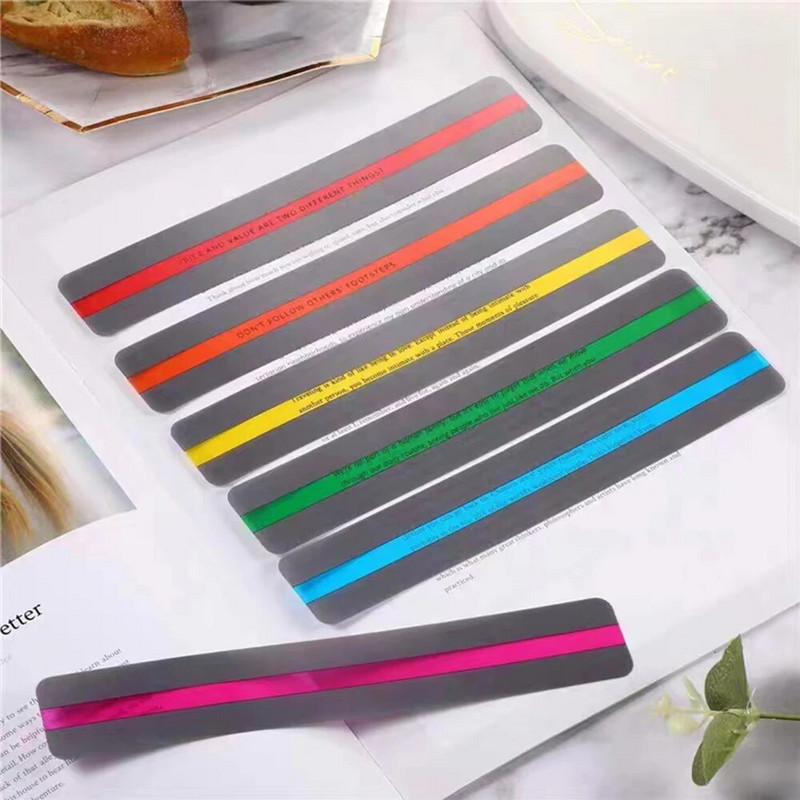 Värvilised läbipaistvad PET-järjehoidjad Lihtsalt loetavad juhistega ribad Lastele lugemise abivahendid Õpilaskirjatarbed Koolitarbed