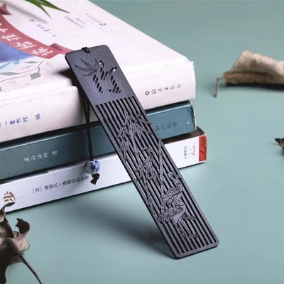 Radošas plūmju bambusa koka grāmatzīmes ķīniešu stila orhideju dobu grāmatu zīmes skolas audzēkņiem, kas lasa kancelejas preces Biroja piederumi