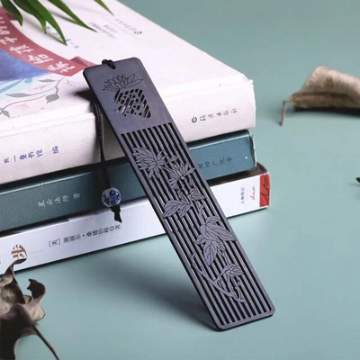 Radošas plūmju bambusa koka grāmatzīmes ķīniešu stila orhideju dobu grāmatu zīmes skolas audzēkņiem, kas lasa kancelejas preces Biroja piederumi