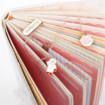 Cute Ins Style Metal Creative Tassel Bookmark Cartoon Multi Styles Book Clip Animal Fruit Astronaut Bookholder Positioning Clip