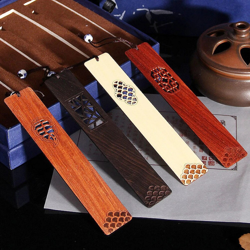 Hiina stiilis puidust järjehoidja Retro nikerdamine mahagonist raamatumärk Õpilaskontori kirjutustarbed Koolilastele Kirjatarbed Aksessuaarid