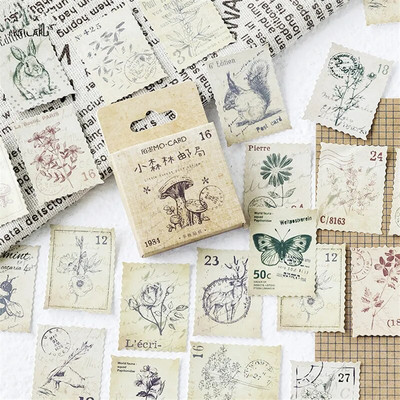 45 buc/cutie Autocolante de papetărie Etichetă de etanșare ștampilă vintage Autocolante de călătorie Decorații Scrapbooking Jurnal Albume Bullet Journal