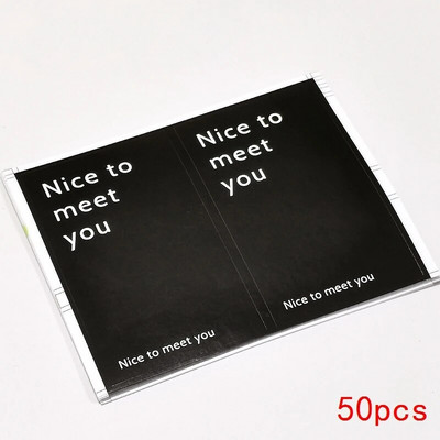 10-50 τμχ Αυτοκόλλητο Nice To Meet You Μαύρο Λευκό Ευχαριστώ αυτοκόλλητα για επαγγελματικό πακέτο Κουτί δώρου Διακοσμητικό για τα Χριστούγεννα