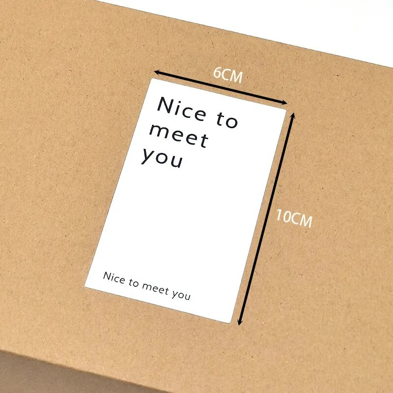10-50 τμχ Αυτοκόλλητο Nice To Meet You Μαύρο Λευκό Ευχαριστώ αυτοκόλλητα για επαγγελματικό πακέτο Κουτί δώρου Διακοσμητικό για τα Χριστούγεννα