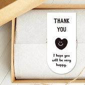 100 τμχ Χαριτωμένα Ευχαριστώ Αυτοκόλλητα για Μικρές Επιχειρήσεις Συσκευασία Αυτοκόλλητο Κουτί δώρου Διακόσμηση Open me Stickers 3*6,5cm