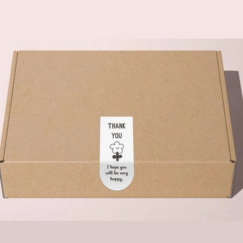 100 τμχ Χαριτωμένα Ευχαριστώ Αυτοκόλλητα για Μικρές Επιχειρήσεις Συσκευασία Αυτοκόλλητο Κουτί δώρου Διακόσμηση Open me Stickers 3*6,5cm