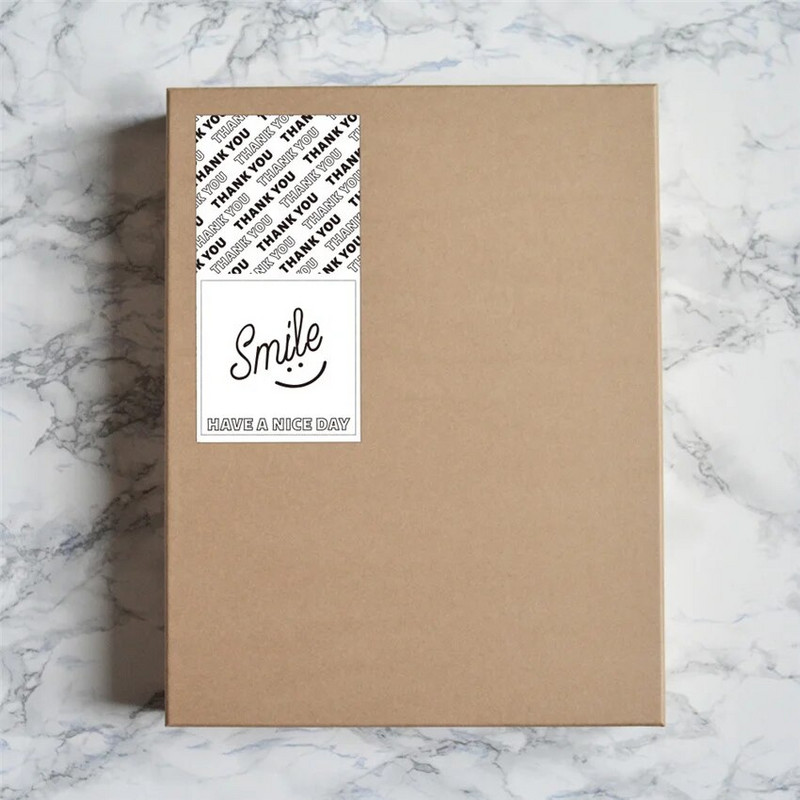 50 τεμ. 4*8 εκ. Ορθογώνιο Χαμόγελο Ευχαριστούμε Ετικέτες Αυτοκόλλητα για συσκευασία δώρου Συσκευασία μικροεπιχειρήσεων Εμπορεύματα Διακόσμηση Αυτοκόλλητα σφράγισης