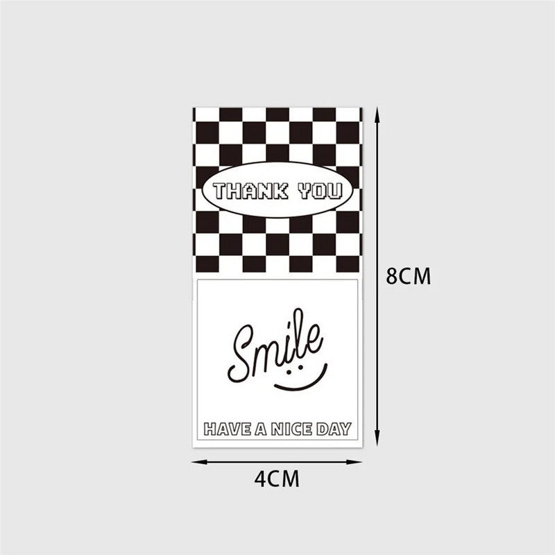 50 τεμ. 4*8 εκ. Ορθογώνιο Χαμόγελο Ευχαριστούμε Ετικέτες Αυτοκόλλητα για συσκευασία δώρου Συσκευασία μικροεπιχειρήσεων Εμπορεύματα Διακόσμηση Αυτοκόλλητα σφράγισης