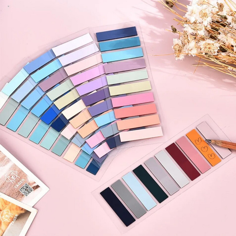 Πολύχρωμες διαφανείς κολλώδεις σημειώσεις Αυτοκόλλητες μαρκαδόροι βιβλίων Καρτέλες σχολιασμού Χαρτί επιστολόχαρτα Σχολικά είδη γραφείου