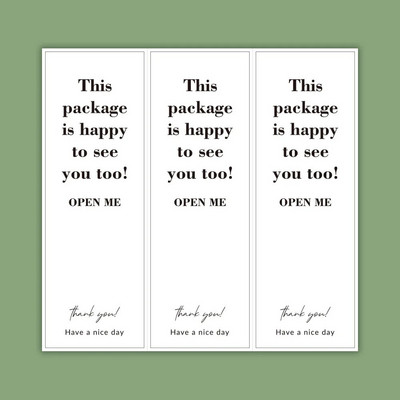 30–60 tk valged tänukleebised väikeettevõttele Sellel pakendil on ka hea meel teid näha.