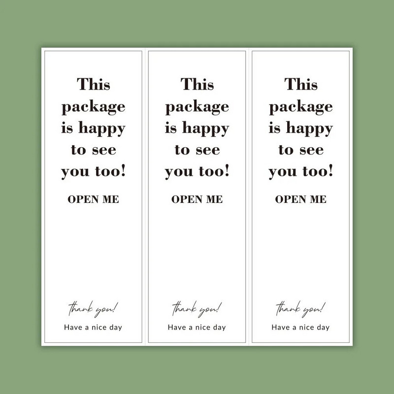 30–60 tk valged tänukleebised väikeettevõttele Sellel pakendil on ka hea meel teid näha.