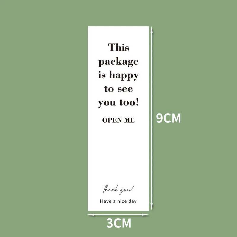 30–60 tk valged tänukleebised väikeettevõttele Sellel pakendil on ka hea meel teid näha.