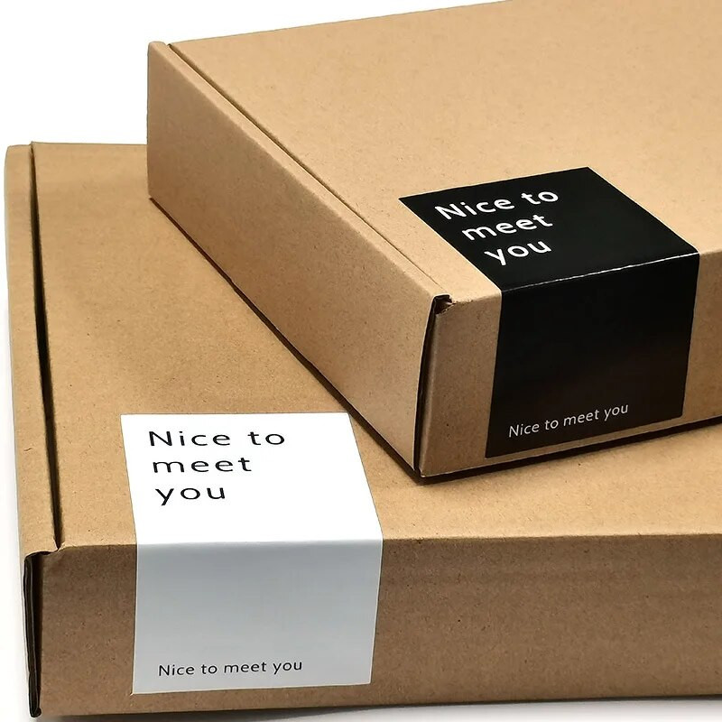 10-50 gab. Prieks iepazīties Paldies Taisnstūra uzlīmes Etiķete dāvanu kastītes iepakojumam Cepšanas konfekšu iesaiņošanas ballīte Small Business
