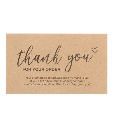 Etichete de felicitare de 30 buc. Vă mulțumim pentru comanda dvs. Card de hârtie kraft pentru afaceri mici, bricolaj, artizanat, card de decorare pentru cadou, vânzare cu amănuntul online
