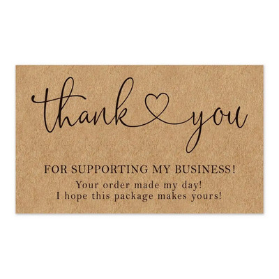 Etichete de felicitare de 30 buc. Vă mulțumim pentru comanda dvs. Card de hârtie kraft pentru afaceri mici, bricolaj, artizanat, card de decorare pentru cadou, vânzare cu amănuntul online