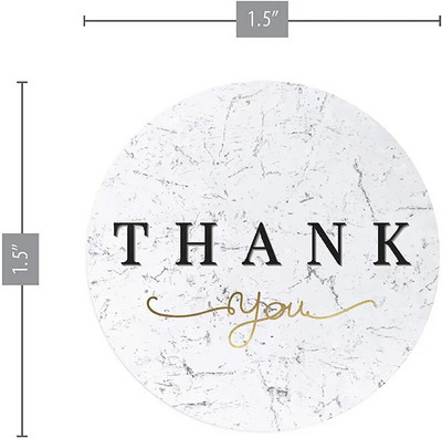 Ümmargune 38 mm "Aitäh" pronkskleebis Pühadekinkekleebis Küpsetamine Pulmakaunistus Sünnipäevapeokutse pitseerimiskleebis