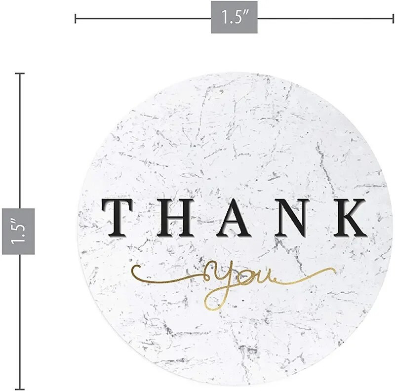 Ümmargune 38 mm "Aitäh" pronkskleebis Pühadekinkekleebis Küpsetamine Pulmakaunistus Sünnipäevapeokutse pitseerimiskleebis