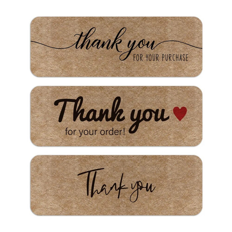 120 tk / rull 2,5 * 7,5 cm ristkülikukujulised käsitöö tänukleebised Käsitsi valmistatud kleebised pitsatid Täname tellimuse eest