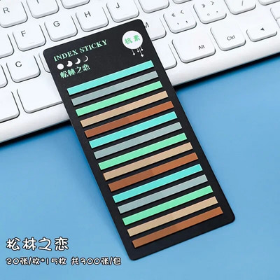 300 φύλλα Έγχρωμα αυτοκόλλητα Διαφανείς καρτέλες ευρετηρίου φθορισμού Σημαίες Σελίδα με κολλώδη σημείωση Σελιδοδείκτης Σχολικά είδη γραφείου Χαρτικά