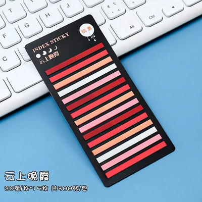 300 φύλλα Έγχρωμα αυτοκόλλητα Διαφανείς καρτέλες ευρετηρίου φθορισμού Σημαίες Σελίδα με κολλώδη σημείωση Σελιδοδείκτης Σχολικά είδη γραφείου Χαρτικά