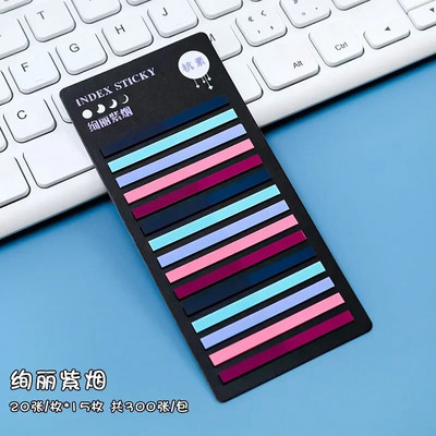 300 φύλλα Έγχρωμα αυτοκόλλητα Διαφανείς καρτέλες ευρετηρίου φθορισμού Σημαίες Σελίδα με κολλώδη σημείωση Σελιδοδείκτης Σχολικά είδη γραφείου Χαρτικά