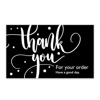 50 бр./опаковка „Благодаря ви, че подкрепихте моя бизнес“ Черна правоъгълна подаръчна карта Опаковка за магазин Декоративни етикети за печене на магазин за цветя