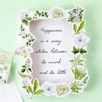 46 бр./пакет Gardenia Blossoms Mini Paper Diary Sticker Етикет за декорация на скрапбукинг Направи си сам
