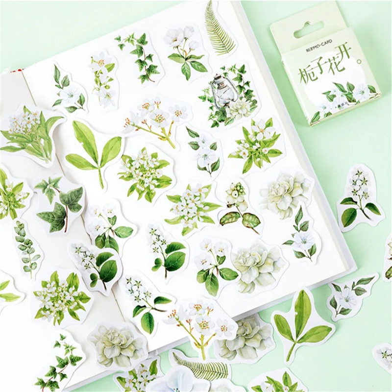 46 kom/pak Gardenia Blossoms Mini Papirnati Dnevnik Naljepnica DIY Scrapbooking Dekorativna naljepnica