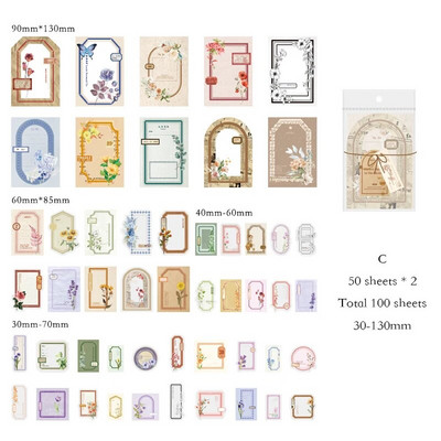 Journamm 100 tk/pakk Vintage Scrapbooking kerge paberikomplekt DIY rämpsajakirja kollaaž Kirjatarbed Taust Dekoratsioonimaterjalid Paber